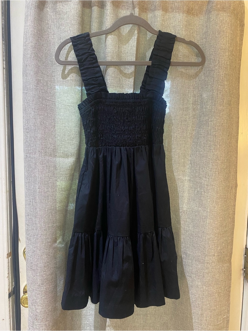 Abercrombie Black Ruffle Strap Smocked Sundress